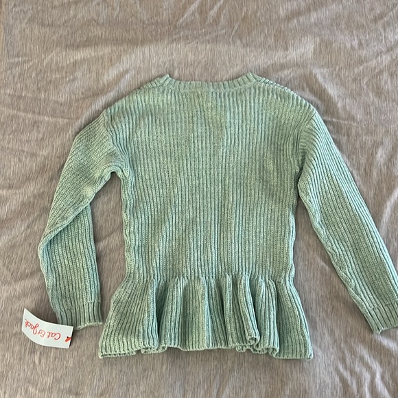 Blue/Green Girls Peplum Sweater - NWT, 5T - Picture 3 of 3